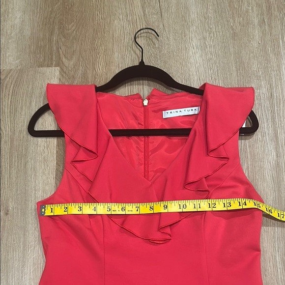 Trina Turk Red Sheath Mini Dress V-Neck Sleeveless - Picture 8 of 9